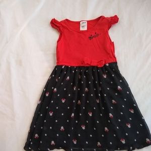 Disney Minnie mouse dress girls 6 red and black